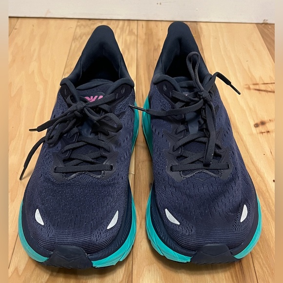 HOKA ONE ONE Clifton 8 Running Shoe Women’s 10 Navy/Teal Outerspace Atlantis - Picture 6 of 12